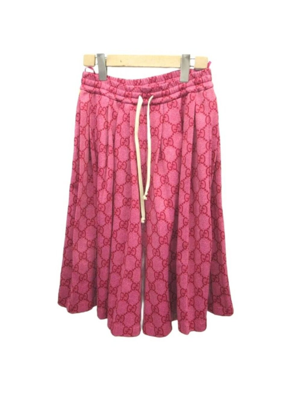 Gucci Technical Jersey Shorts GG Pattern Side Line Pink Drawstring XS
